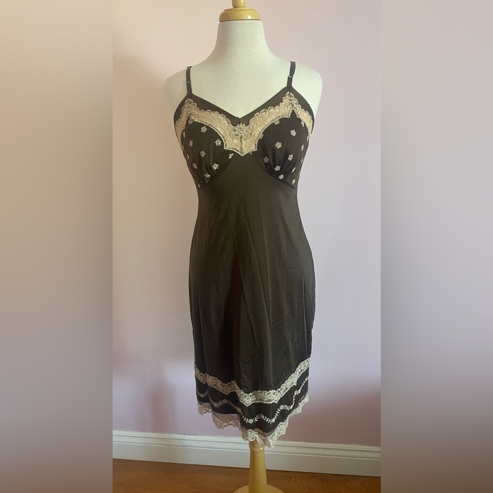 Vintage Brown and Mocha Lace Nightgown - Picture 1 of 5